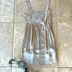 Champagne silk cocktail dress